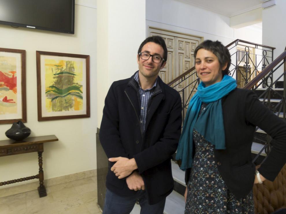 Juan Terrádez e Idoia Arauzo, del Observatorio Pirenaico del Cambio Climático.