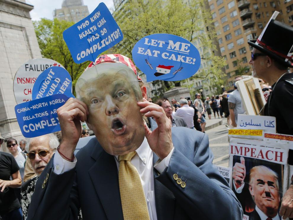 Protestas contra Trump este sábado en Nueva York.