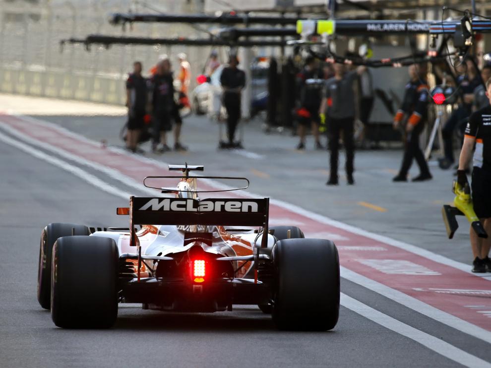 Fernando Alonso durante el Gran Premio de Rusia.
