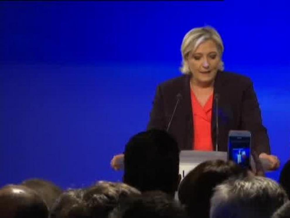 Marine Le Pen tras la victoria de Macron.