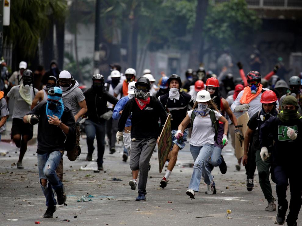 Una manifestación opositora en Caracas ocurrida en los últimos días.