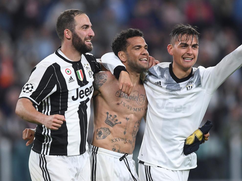 Jugadores del Juventus celebran la victoria ante el Mónaco.