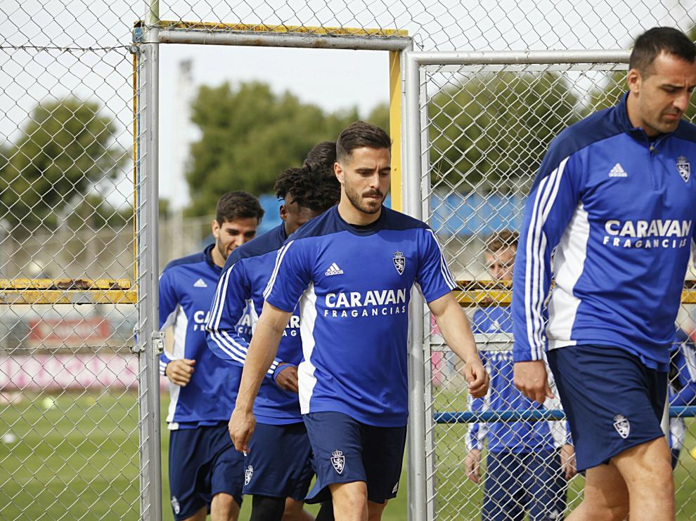 Sesión de trabajo de este martes del Real Zaragoza.