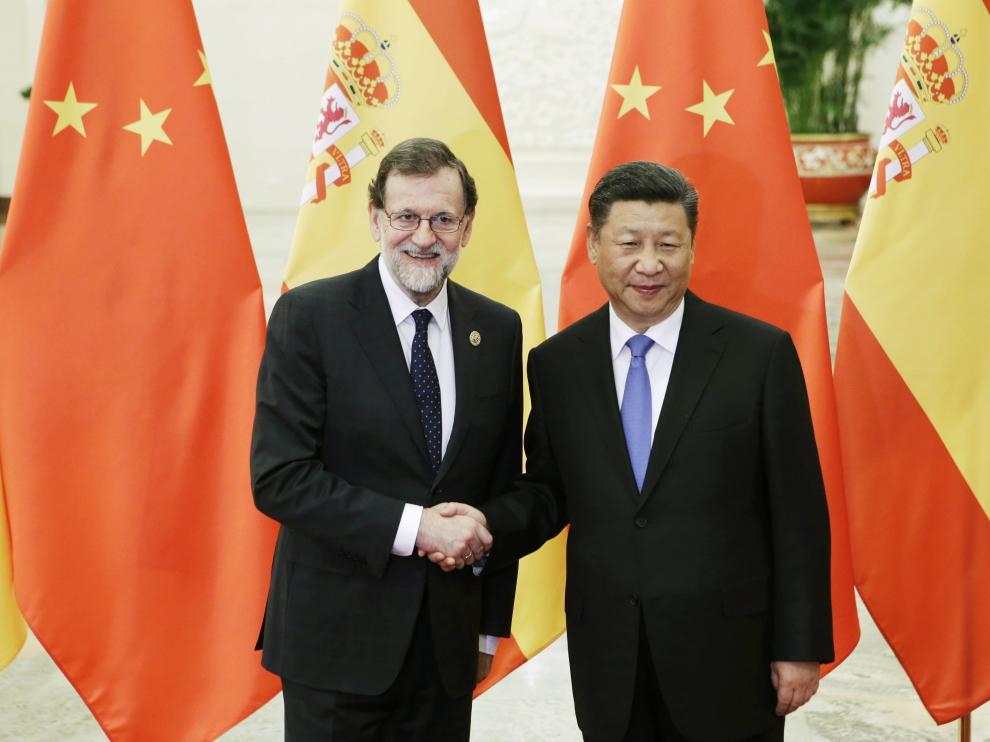 Mariano Rajoy junto al presidente chino Xi Jinping