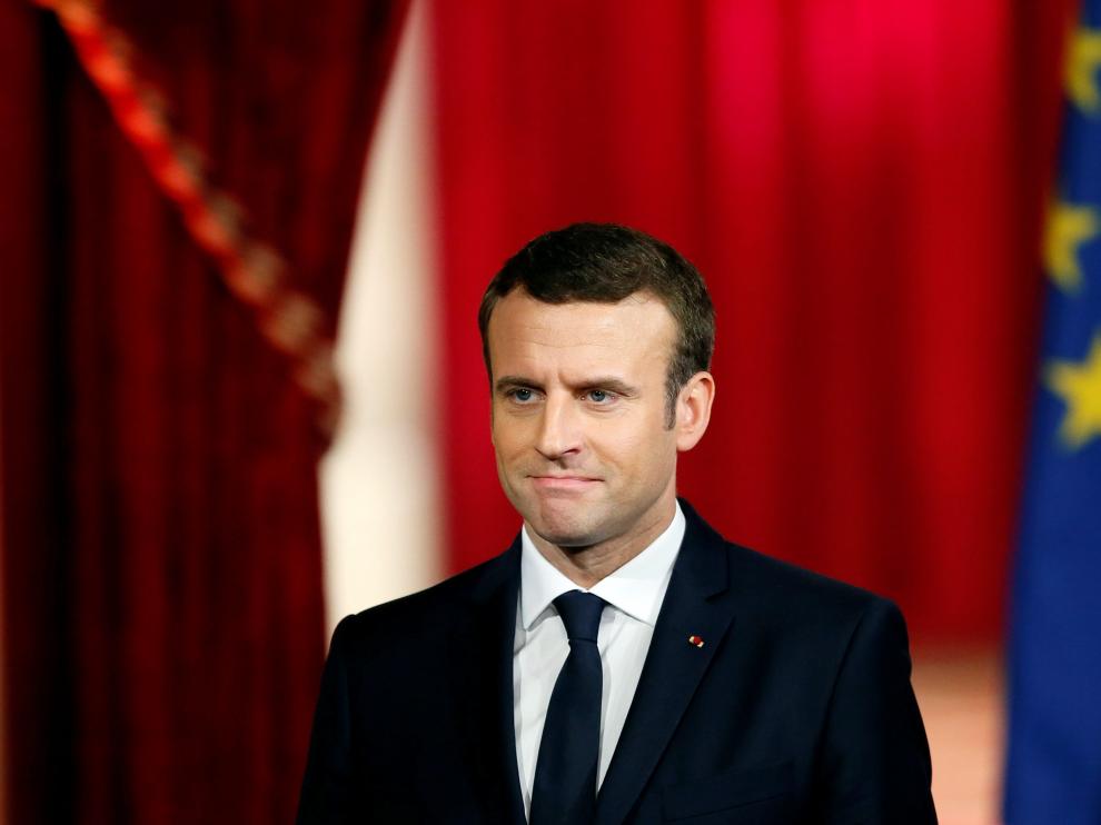 Emmanuel Macron en su ceremonia de toma de posesión