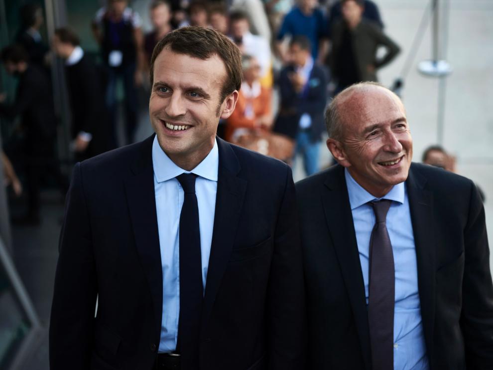 Macron junto a Collomb