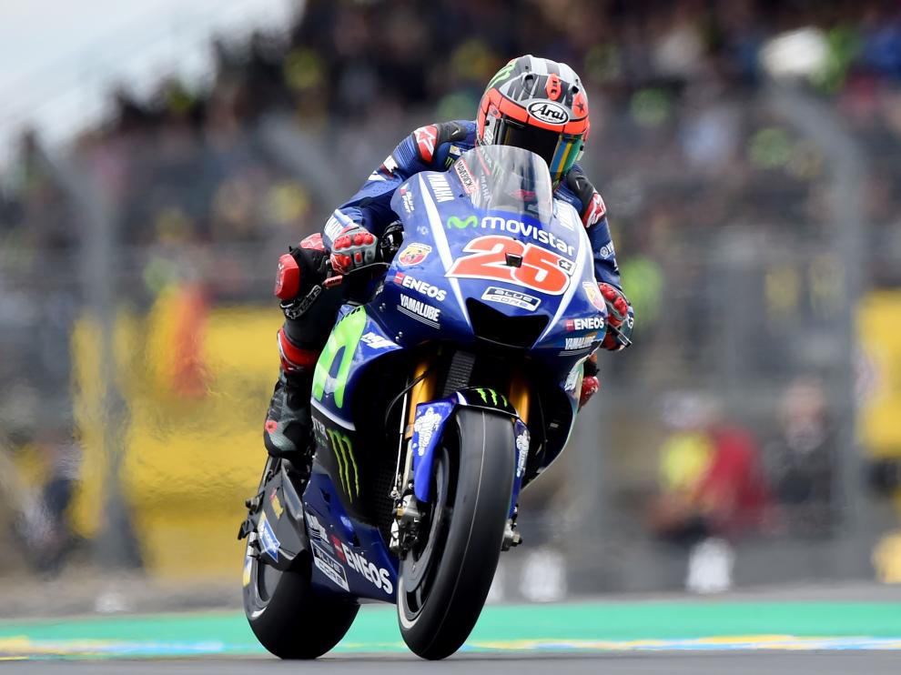 Viñales durante la carrera de este sábado.