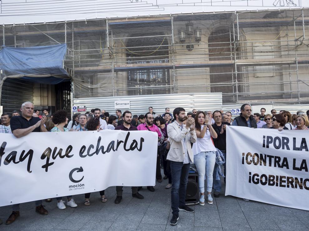 Manifestación en la plaza de España.