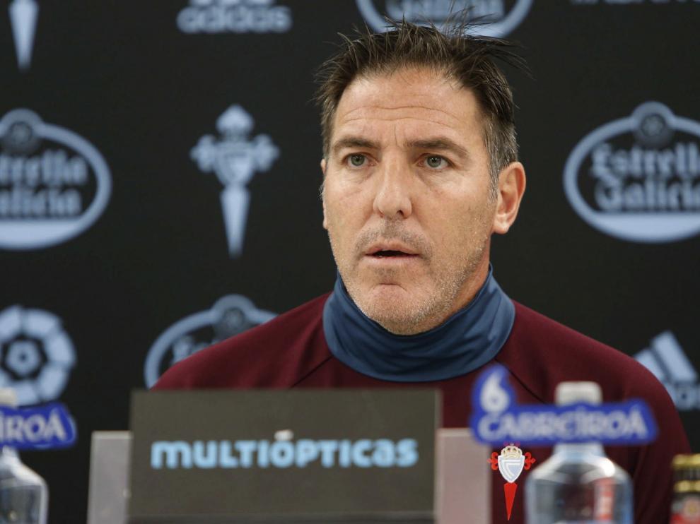 Berizzo durante la rueda de prensa de este sábado.