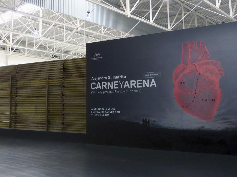Cartel del nuevo proyecto artístico de Iñárritu, 'Carne y arena'.