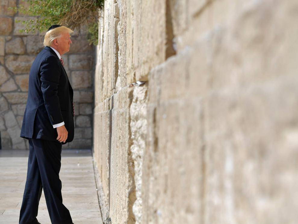 Donald Trump, en el Muro de las Lamentaciones