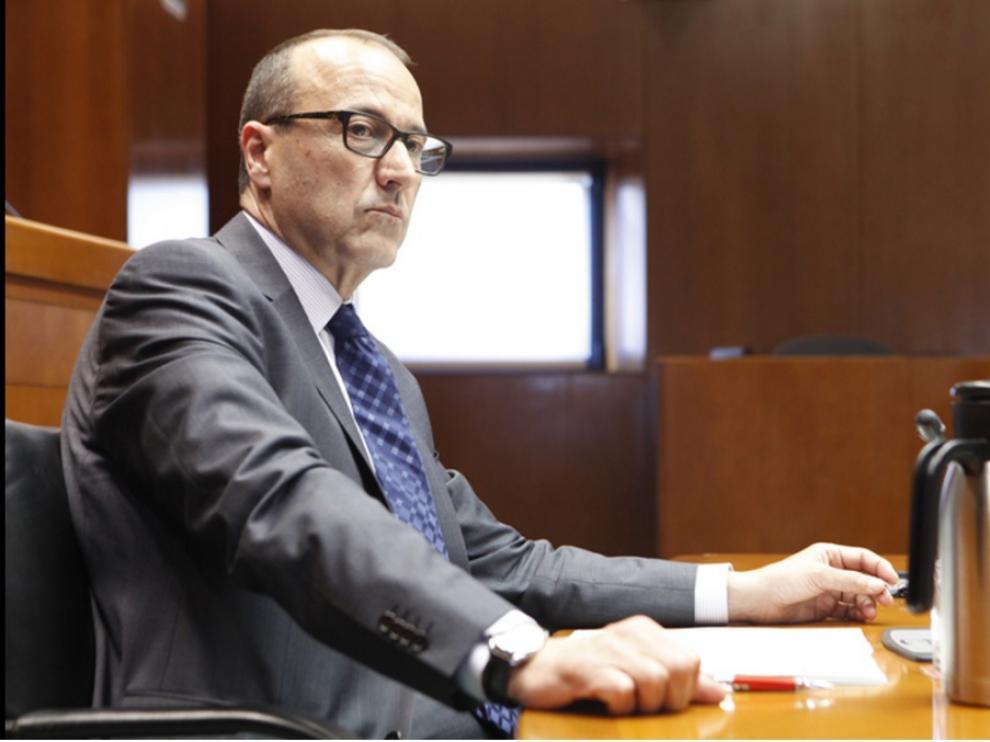 Imagen del secretario general técnico de Educación, Felipe Faci, durante su comparecencia