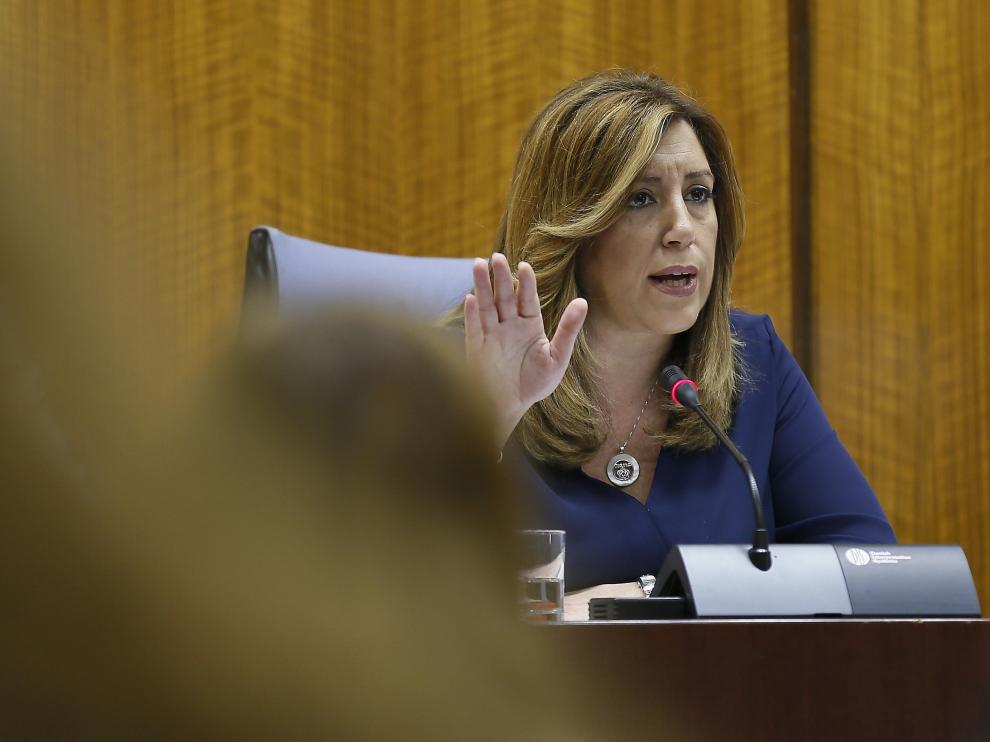 Susana Díaz en una comparecencia de esta semana.
