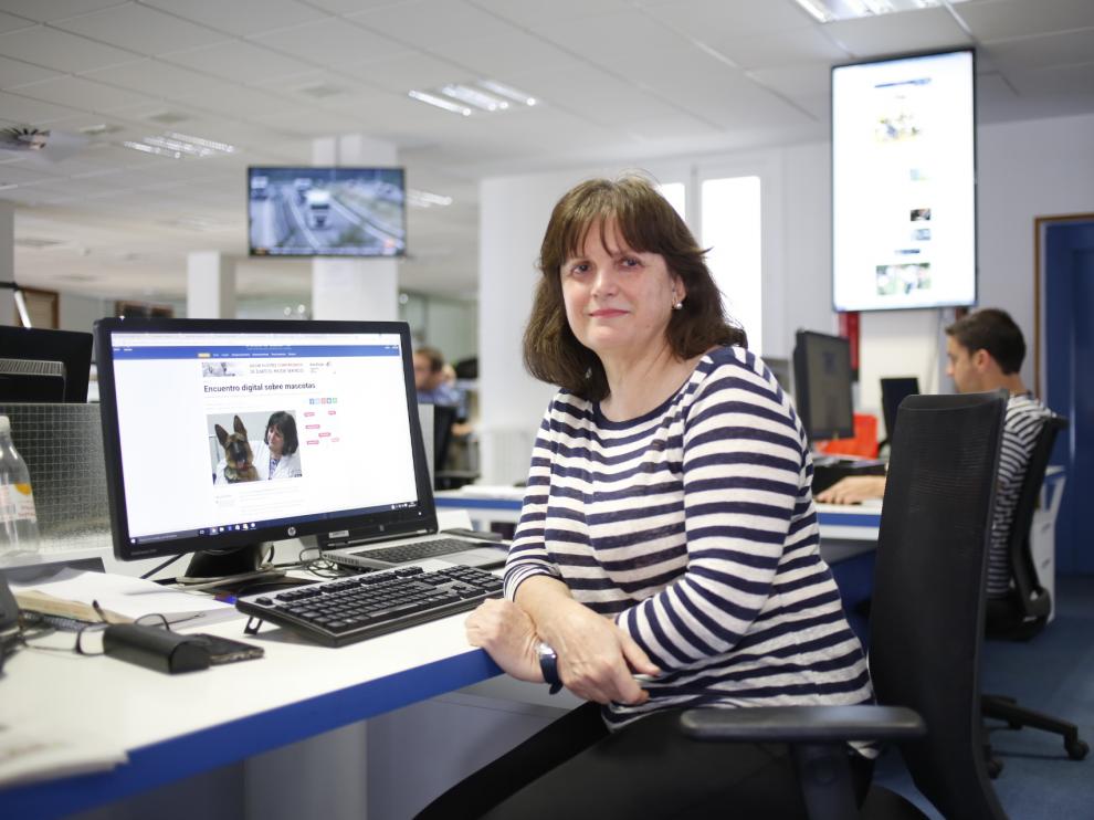 Maite Verde, directora del Hospital de Veterinaria de la Universidad de Zaragoza, en el encuentro digital con los lectores de Heraldo.es.
