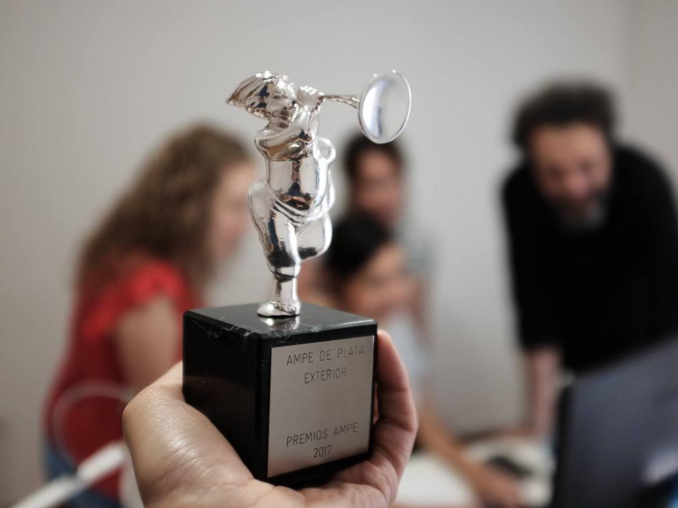 La estatuilla lograda por la empresa aragonesa.