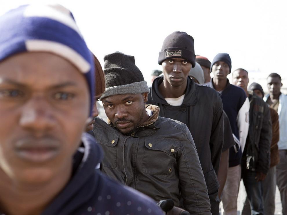 Llegada de inmigrantes a Motril.
