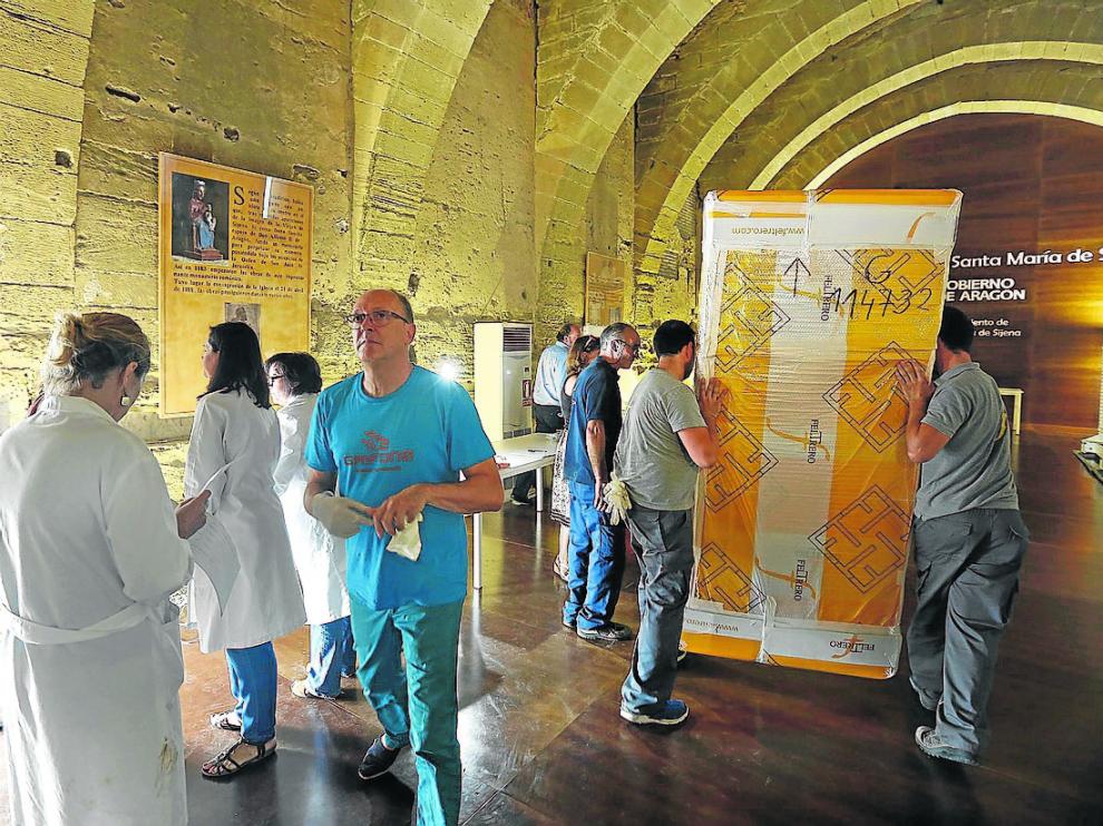 Las 51 piezas que Cataluña accedió a entregar llegaron al monasterio el 26 de julio de 2016.