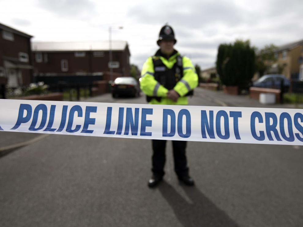 Un policía en Mánchester.