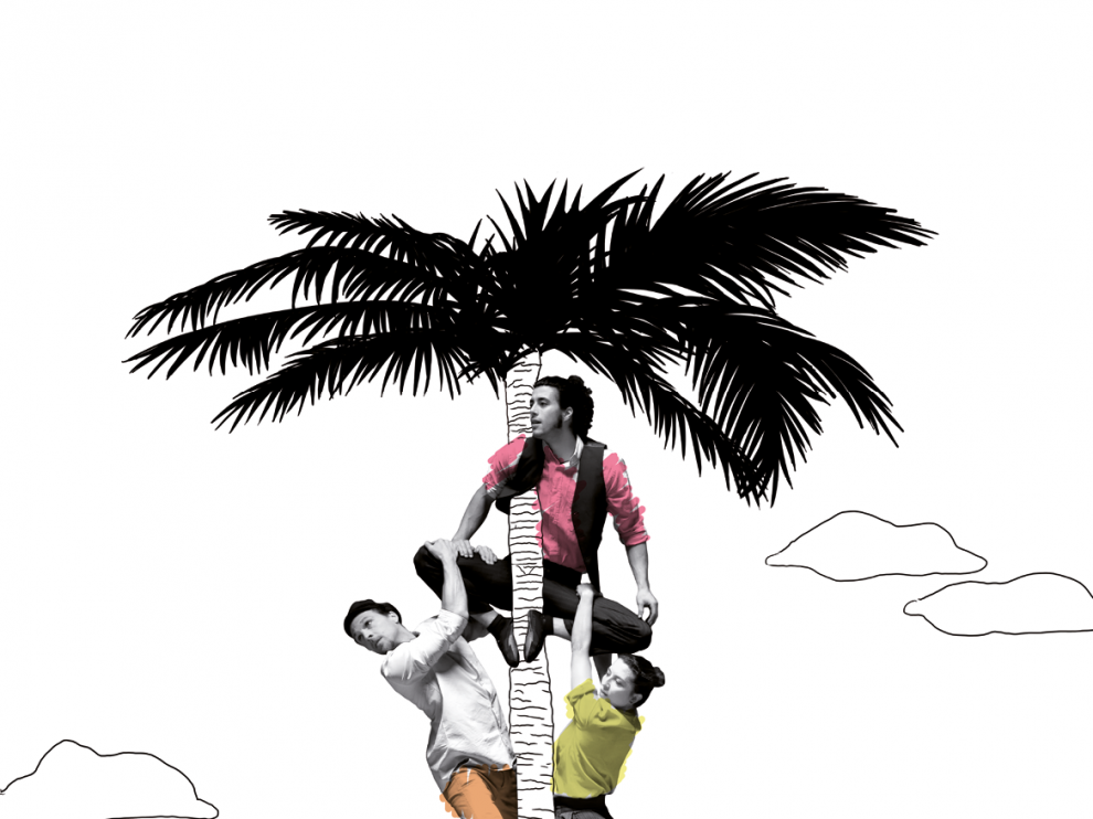 Hugo Gauthier, Javier García y Ana Castrillo, en el cartel del espectáculo 'Isla'