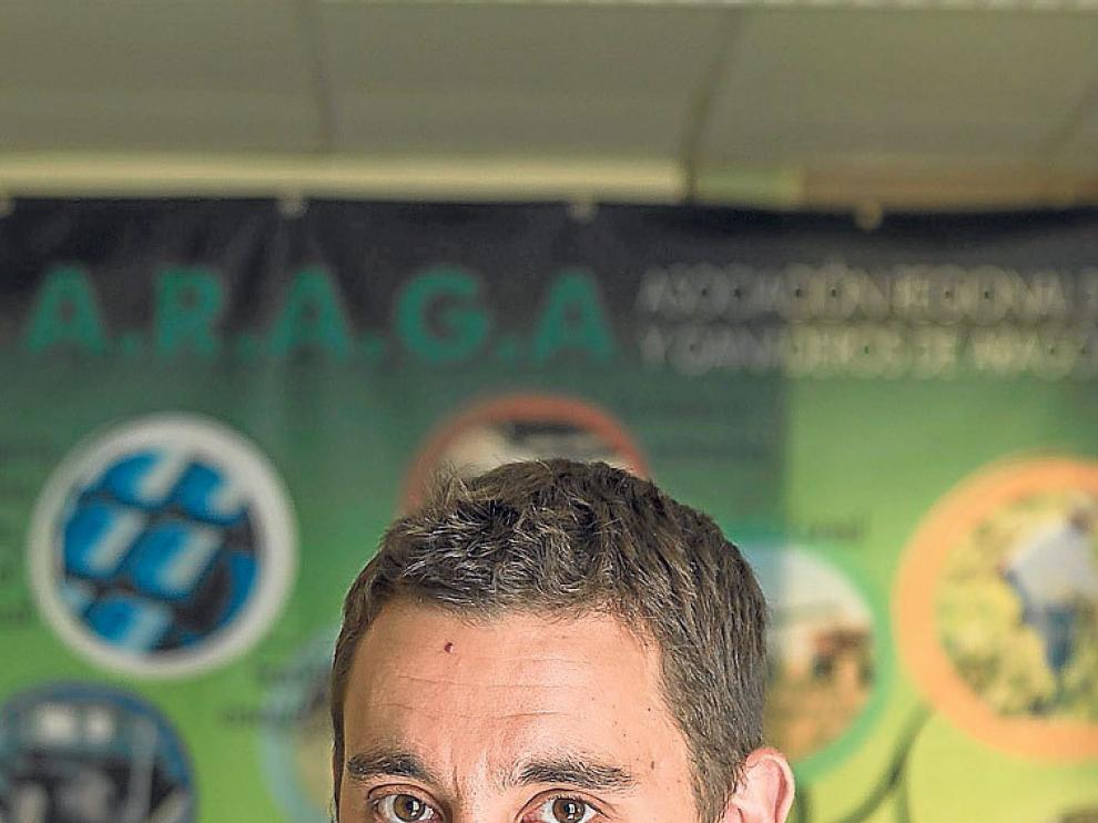 Jorge Valero en la sede de Araga.