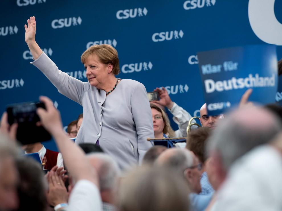 Merkel, en un acto de su partido este fin de semana.