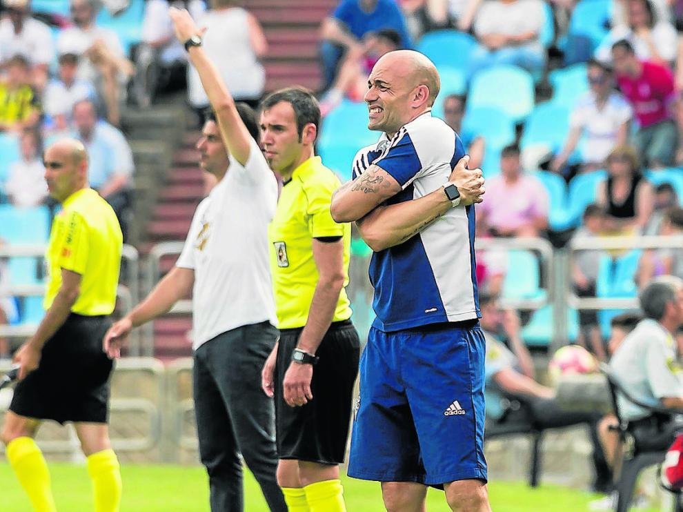 Láinez, durante el partido de ayer en La Romareda.