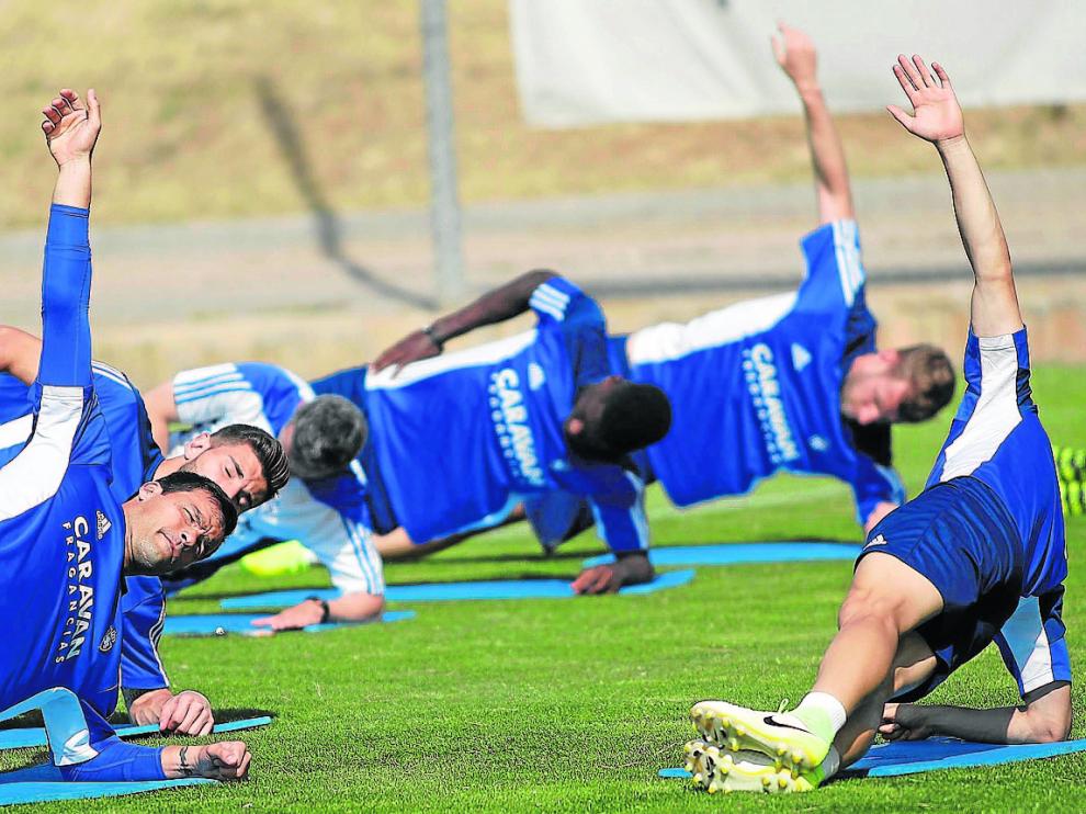 Imagen de la sesión de entrenamiento del pasado lunes.