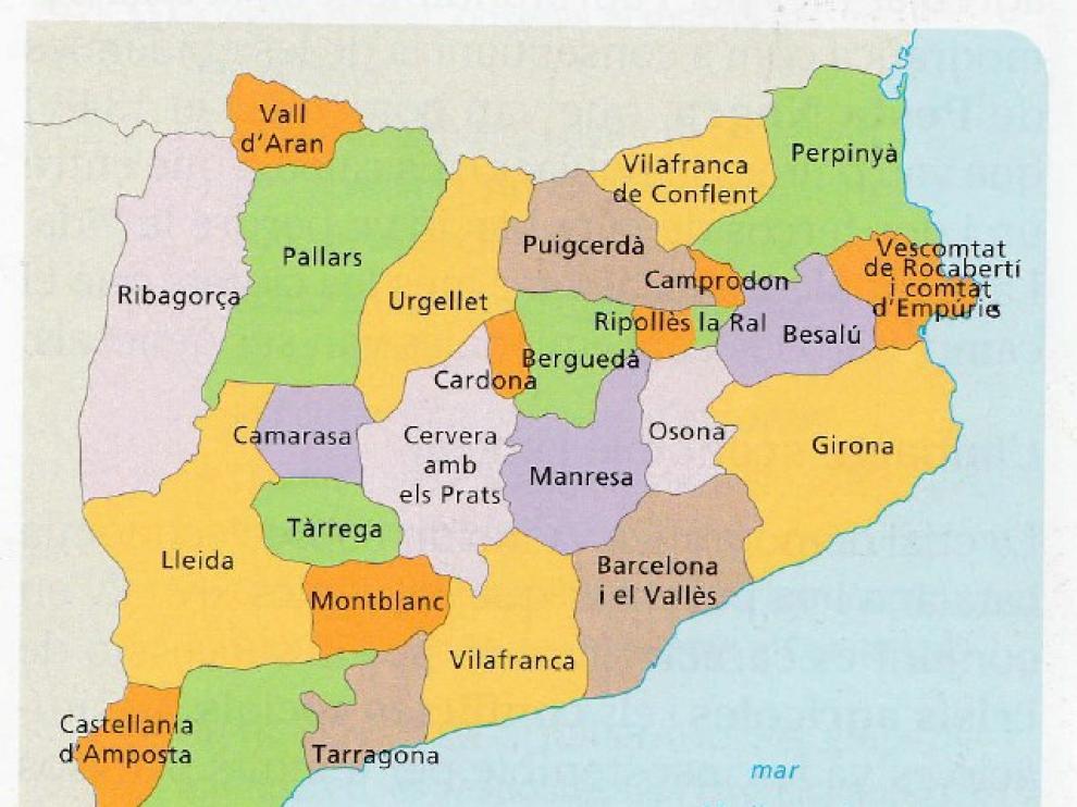 La Ribagorza y el valle de Arán, incluidos en el territorio catalán.