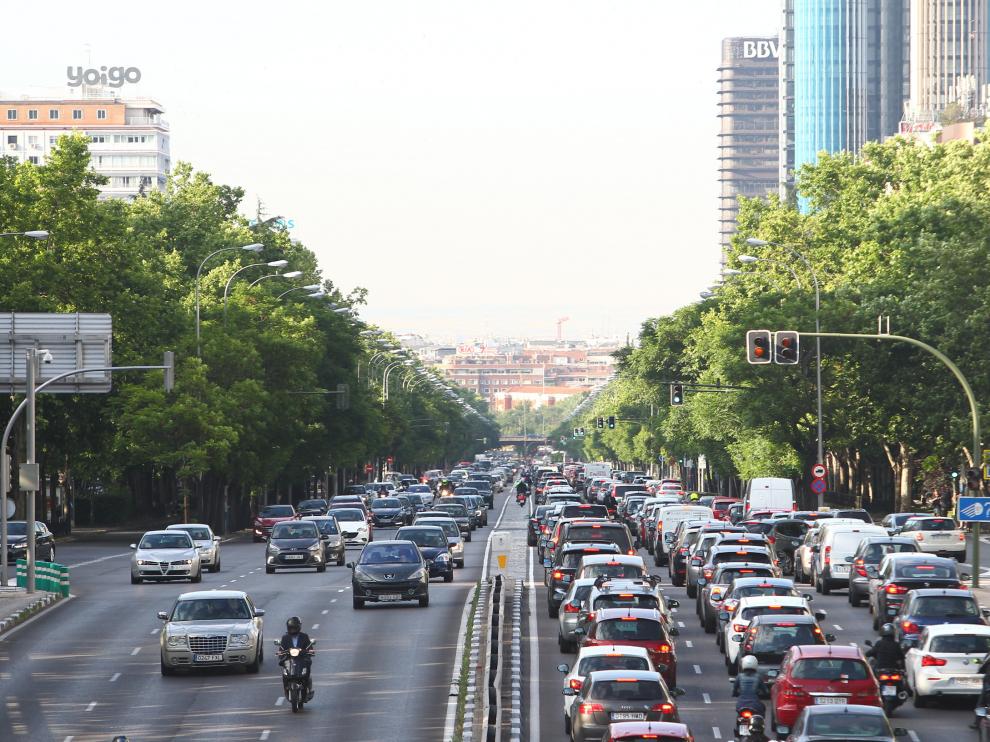 Huelha de taxistas contra Uber y Cabify.