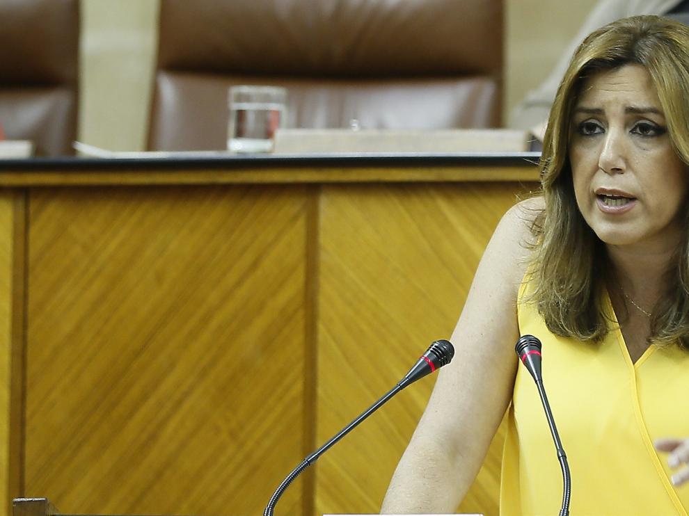 Susana Díaz en el Parlamento andalúz.