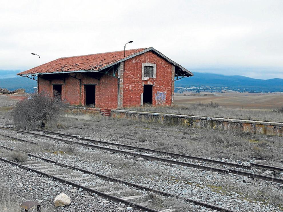 Estado en que se encuentra la estación de Ólvega, dentro de la línea en desuso.