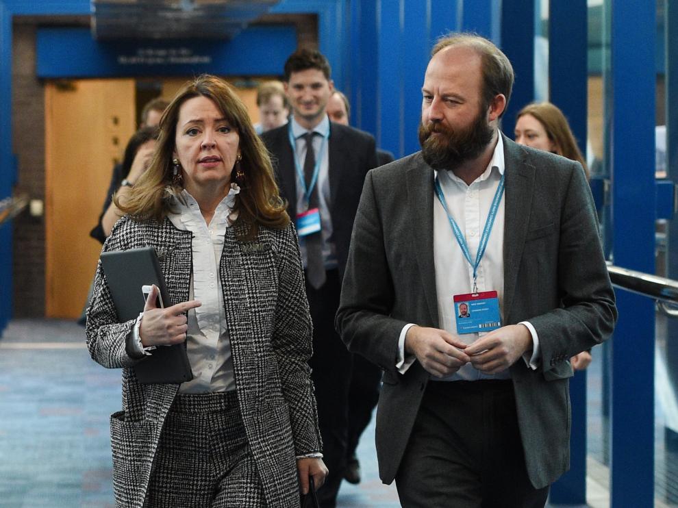 Fiona Hill y Nick Timothy, jefes de gabinete de Theresa May.