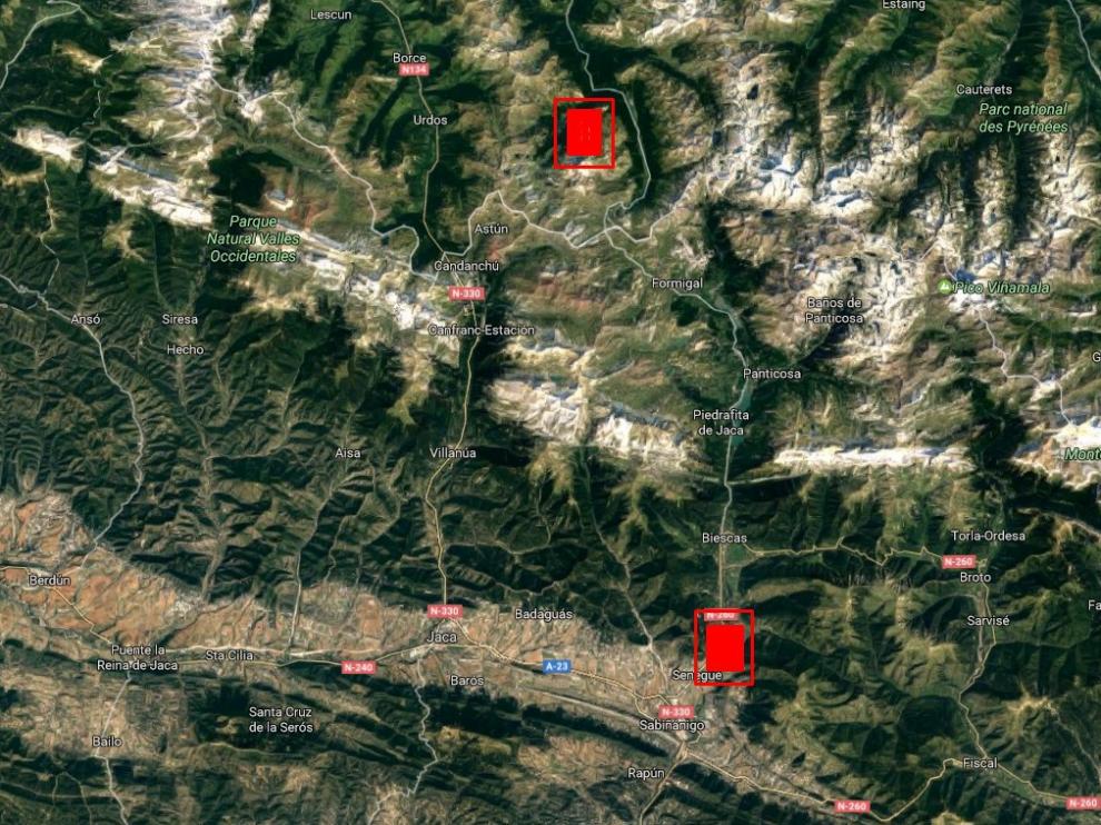 Lugares donde se registraron ambos accidentes.