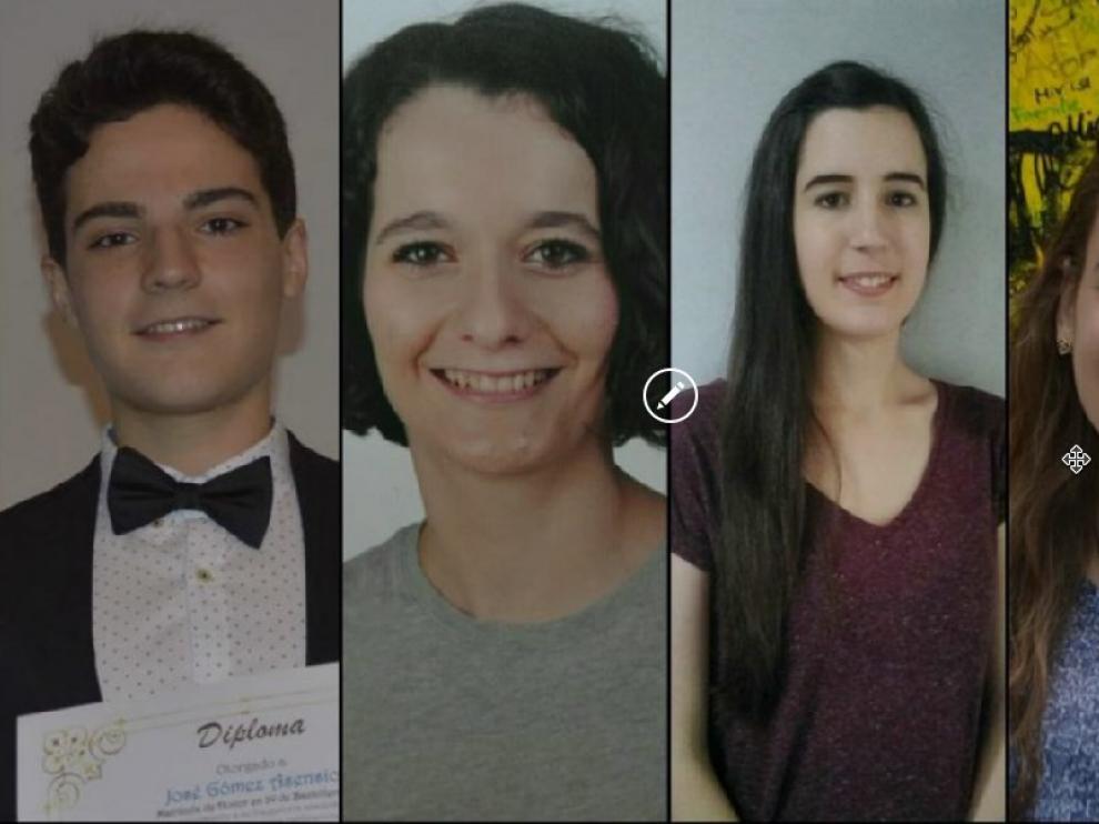 José, María, Marta y Alicia y Pablo, las cinco mejores notas de selectividad.