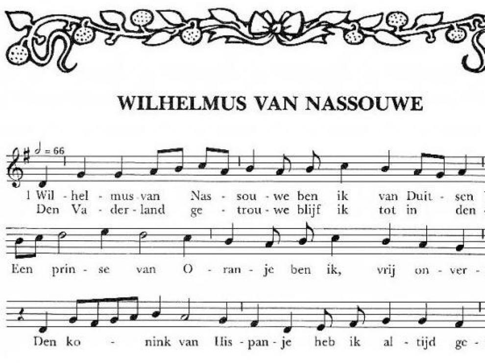 Una partitura del 'Wilhemus'.