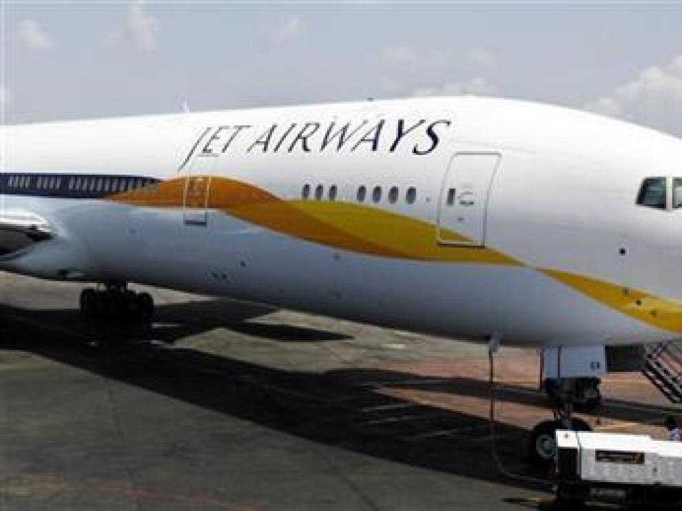 Un avión de la compañía india Jet Airways.