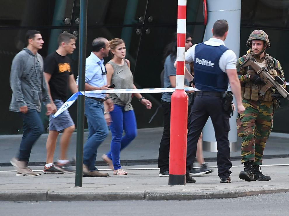 Despliegue de seguridad en el centro de Bruselas.