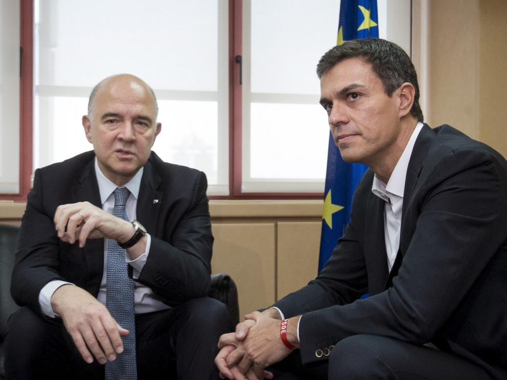 Sánchez se ha reunido este jueves con Moscovici.