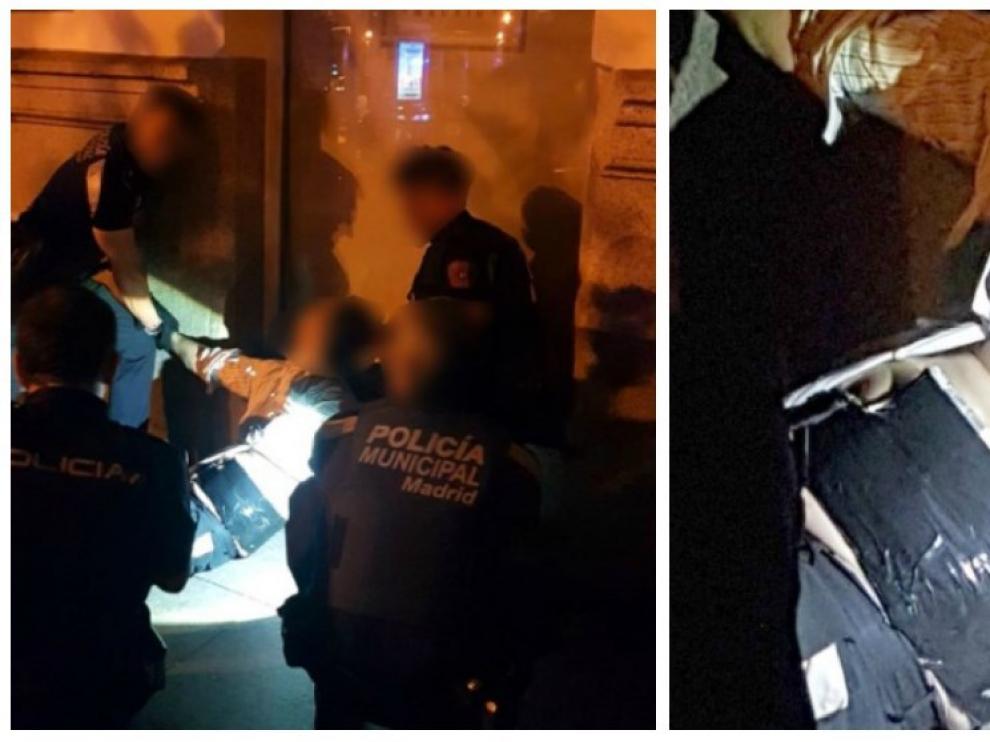 El cinturón resultó estar hecho de fajos de billetes, de procedencia desconocida.