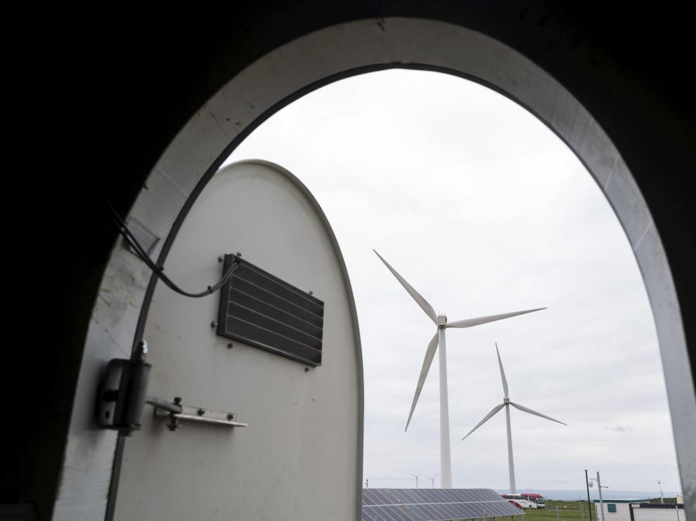 Molinos de viento en la localidad zaragozana de La Muela
