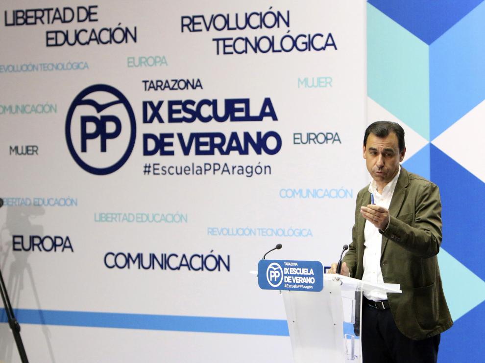 El coordinador general del PP, Fernando Martínez-Maíllo, este viernes en Tarazona.