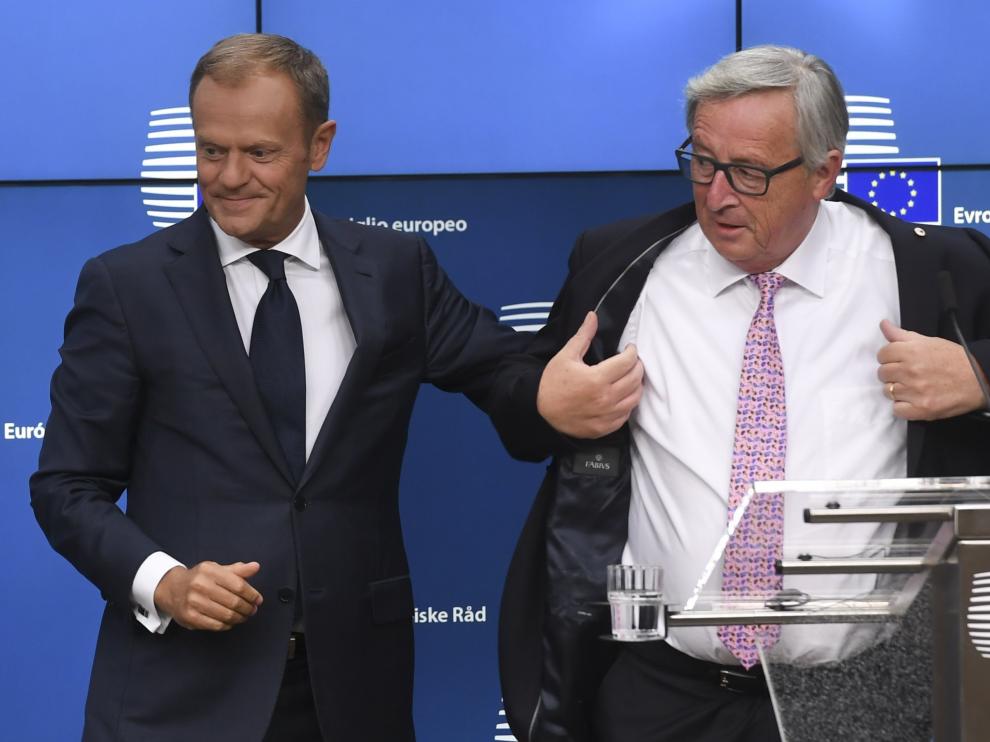 Tusk y Juncker, este viernes en Bruselas.