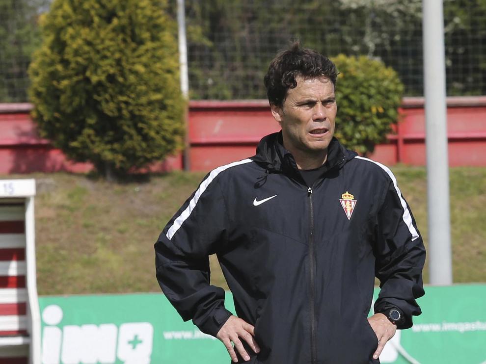 Rubi, nuevo técnico azulgrana, en su etapa en Gijón.