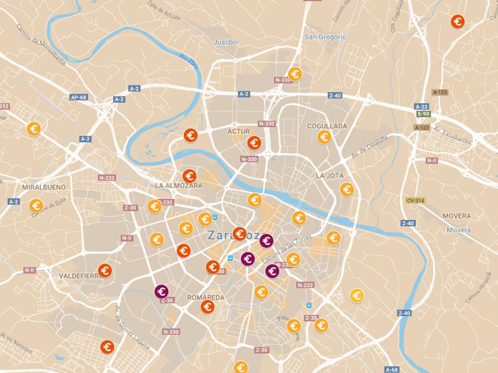 La renta por barrios en Zaragoza