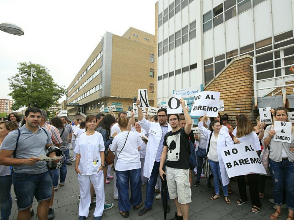 Protesta contra el nuevo baremo del Salud