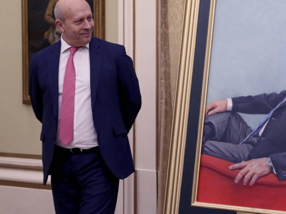 El exministro José Ignacio Wert en el acto de colocación del retrato