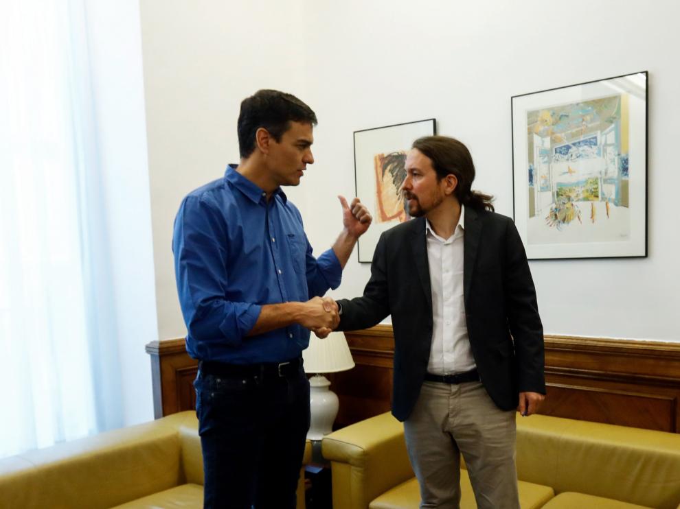 Pedro Sánchez se ha reunido este martes con Pablo Iglesias.