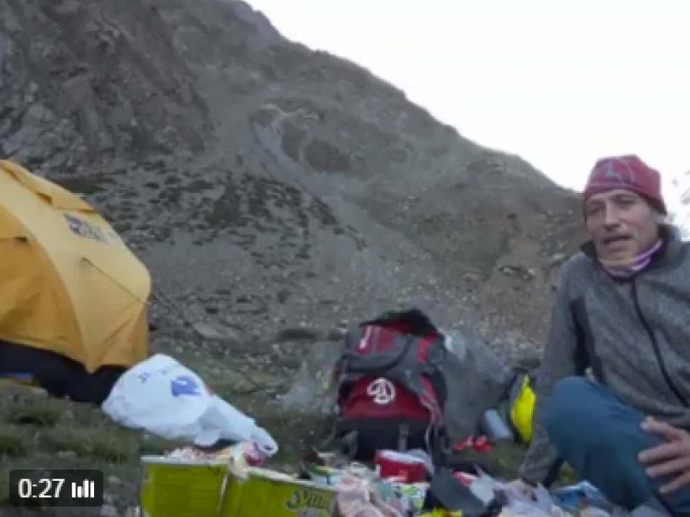 Fotograma de un vídeo de Alberto Zerain en Nanga Parbat.