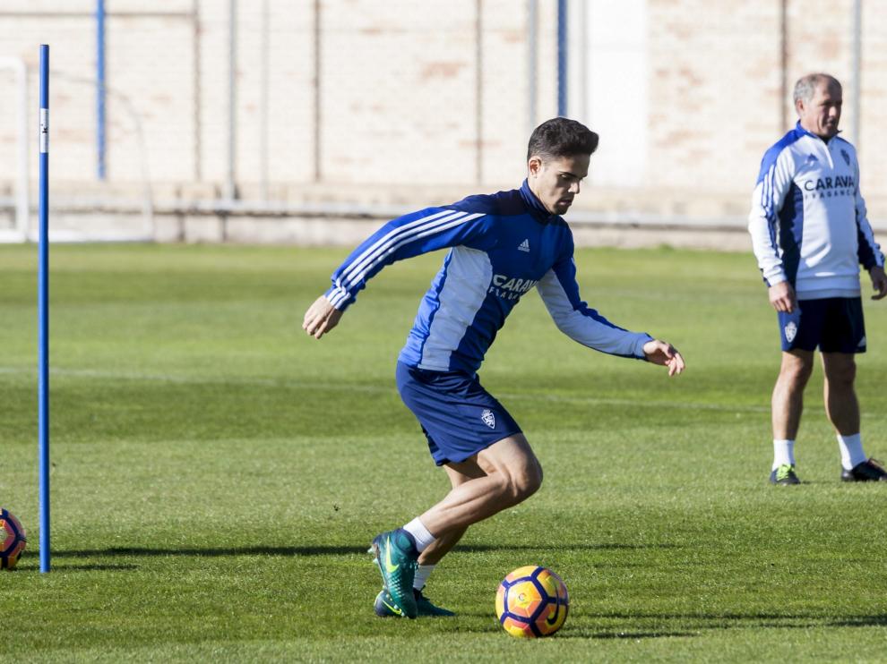 Fran Rodríguez, durante un entrenamiento en la Ciudad Deportiva.