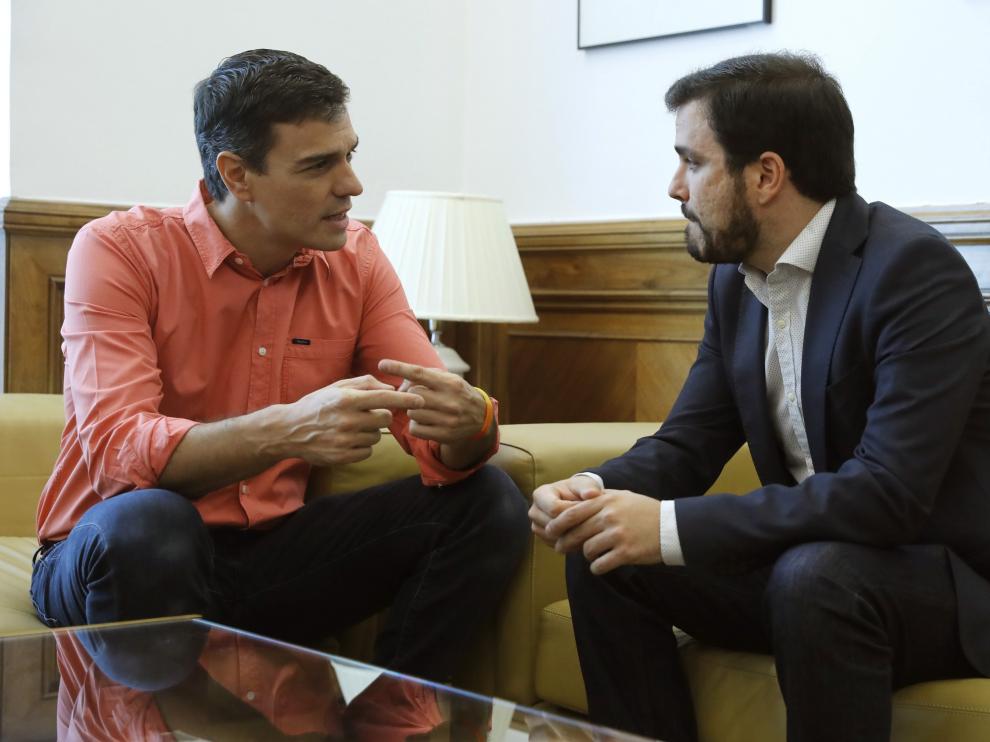 Alberto Garzón se ha reunido este jueves con Pedro Sánchez.